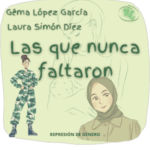 Banner de episodio. Fondo con mujeres. Colaboran Gema López García y Laura Simón Díez.