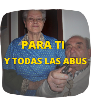 Abuela y abuelo en ambiente hogareño.