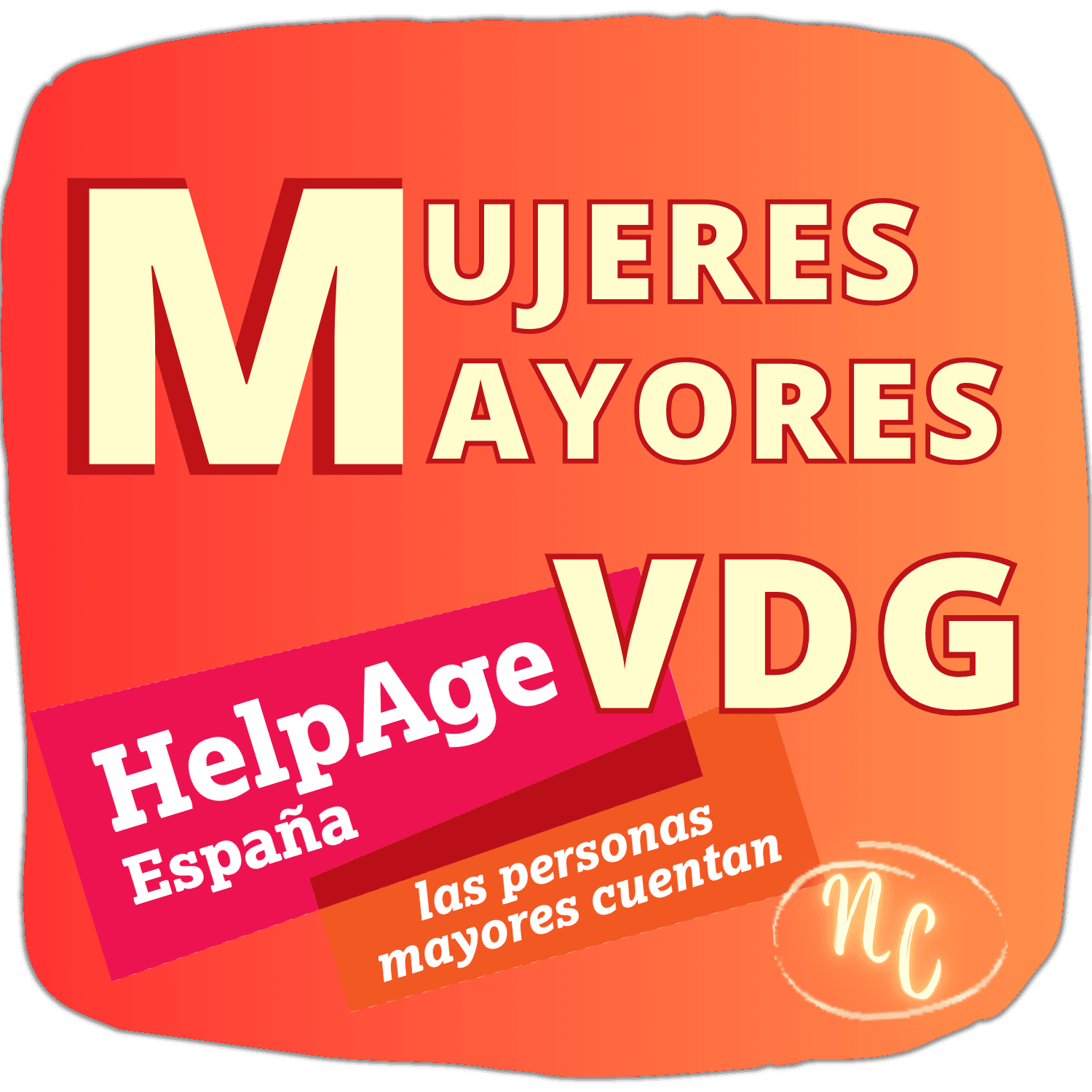 Báner de episodio. Logo y moto de Help Age España, "las personas mayores cuentan". Y título del episodio. Tonos naranja simbolizando el 25N.